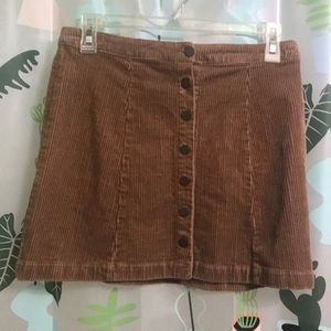 Forever 21 brown button up corduroy skirt